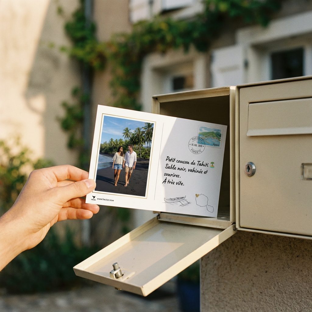 Une main déposant une carte dans une boîte aux lettres